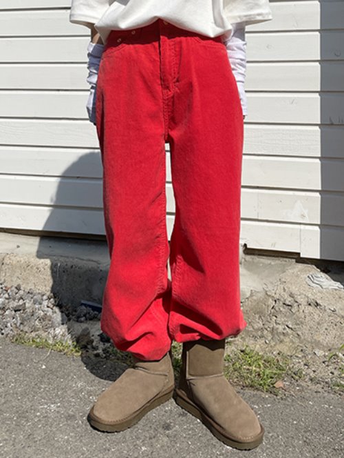 Triple corduroy wide pants / 5color