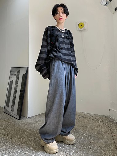 [unisex] Seasonless stripe knit / 3color