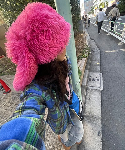 [핑크 당일발송] Rabbit fluffy hat / 4color