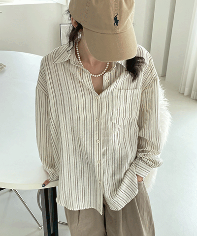 Stripe overfit shirts / 2color