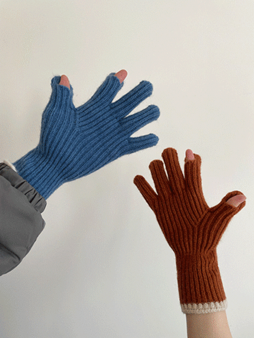 [당일발송] Woolen long knit gloves / 6color